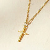 Cross Initial Necklace Set | Gold