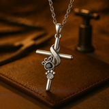 Faithful Paw Cross Necklace
