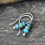 Minimalist Boho Style Turquoise Bead Hook Earrings
