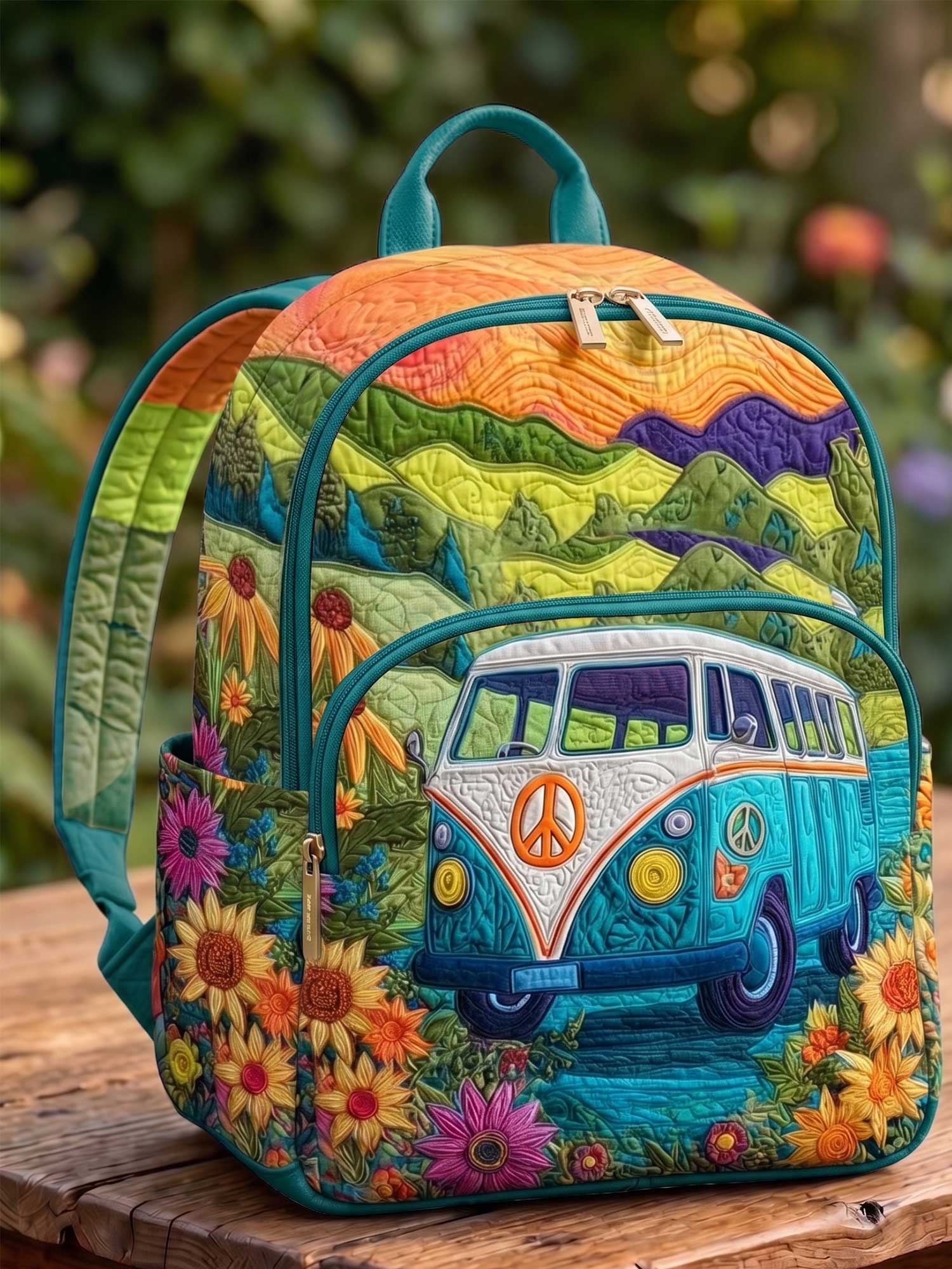 Hippie Van Mountain Quilted Backpack