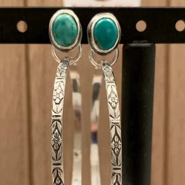 BOUCLES D'OREILLES VINTAGE ONYX BOHÈME CHIC