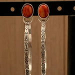 BOUCLES D'OREILLES VINTAGE ONYX BOHÈME CHIC