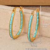 BOUCLES D'OREILLES EN FORME DE U CARRÉ SYNTHÉTIQUE TURQUOISE