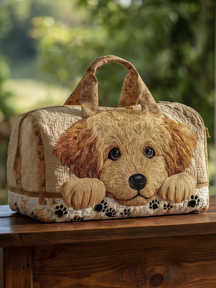 Golden Doodle Dog Quilted Duffle Bag