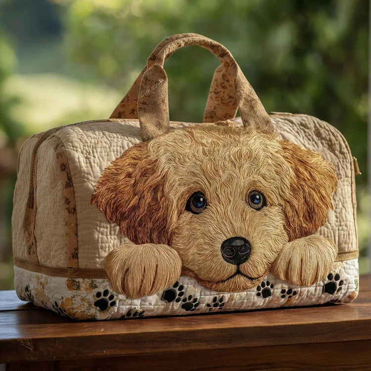 Golden Doodle Dog Quilted Duffle Bag