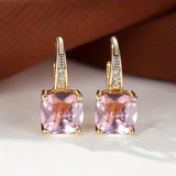 Mystic Sapphire Stone Hoop Earrings | Gold