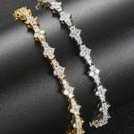 Classic Cluster Tennis Bracelet | White Gold