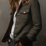 Blazer Vintage da Donna con Rifiniture a Zigzag