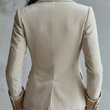 Blazer Tailored Ricamato Avorio da Donna