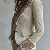 Blazer Tailored Ricamato Avorio da Donna