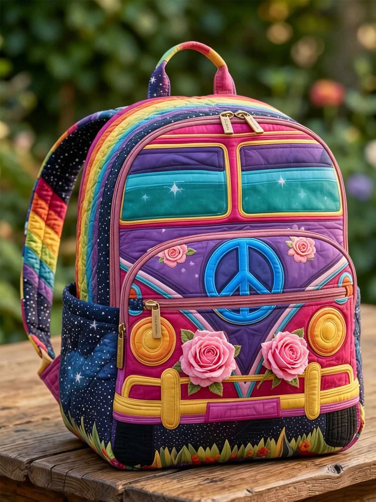 Hippie Van Quilted Backpack