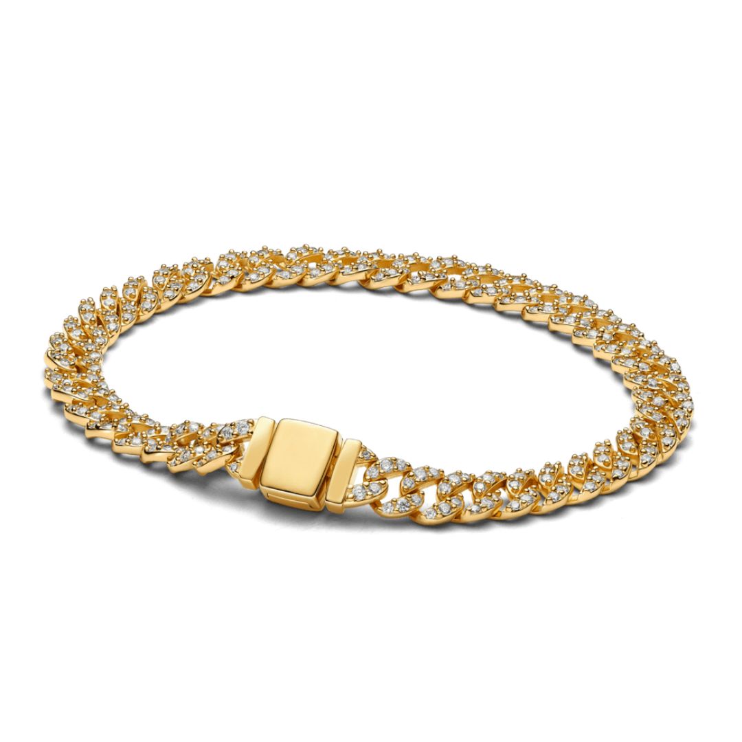 Moissanite Cuban Bracelet - Gold