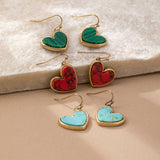 Bohemian Minimalist Natural Turquoise Heart Earrings