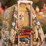 Vintage Book Van Quilted Backpack