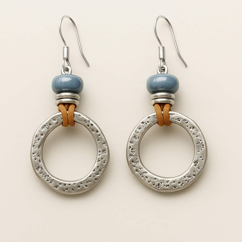 BOUCLES D'OREILLES VINTAGE BOHÈME CERCLE | ARGENT