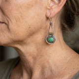 BOUCLES D'OREILLES TURQUOISE MIXTE MÉTAL ARTISANAL GOUTTE