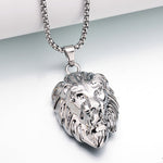 Dominion Lion Pendant Necklace | White Gold