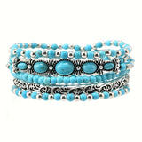 Bohemian Vintage Style Turquoise Beaded Bracelet Set