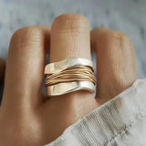 BAGUE ARGENT AVEC DORÉ THREADS
