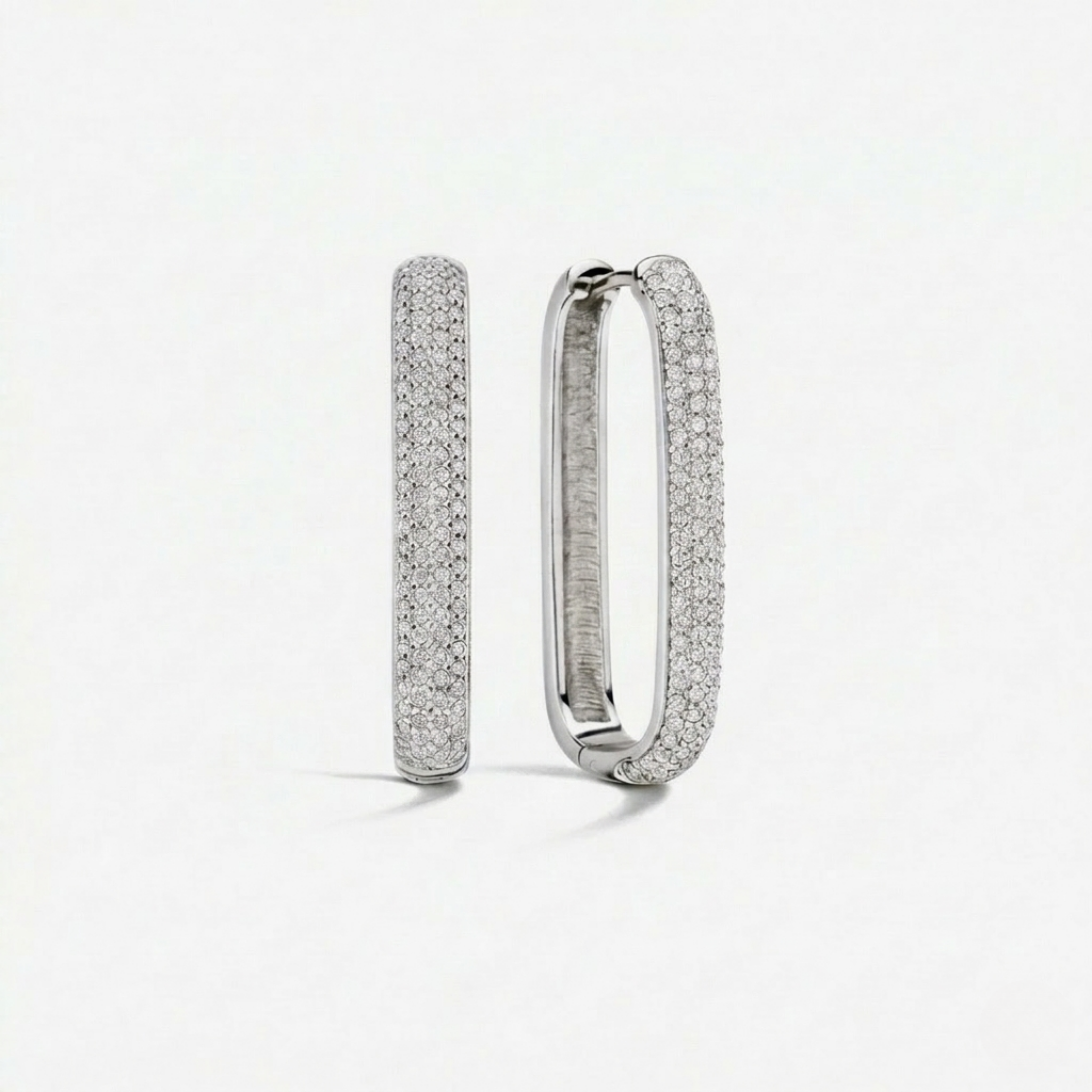Gigi Sparkling Hoops | White Gold