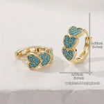 BOUCLES D'OREILLES ÉLÉGANT TURQUOISE CŒUR EN FORME DE DESIGN CRÉOLE
