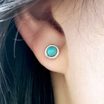 BOUCLE D'OREILLE VINTAGE TURQUOISE SOLEIL RAYONNANT CLOU D'OREILLE CRÉOLE