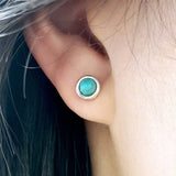 BOUCLE D'OREILLE VINTAGE TURQUOISE SOLEIL RAYONNANT CLOU D'OREILLE CRÉOLE