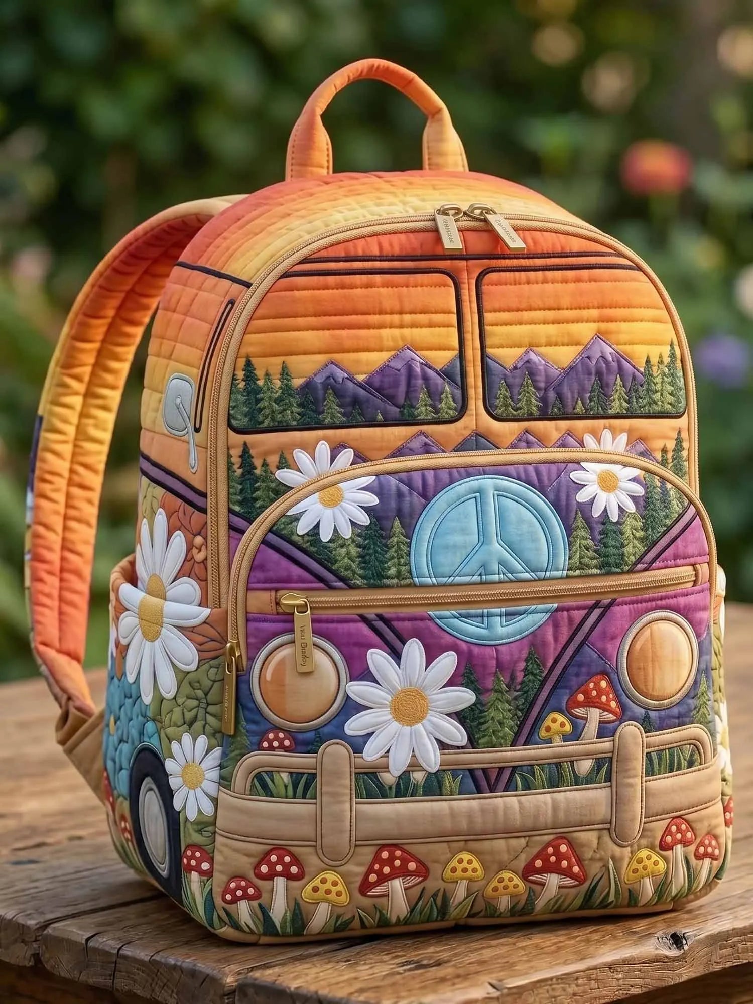 Hippie Van Quilted Backpack