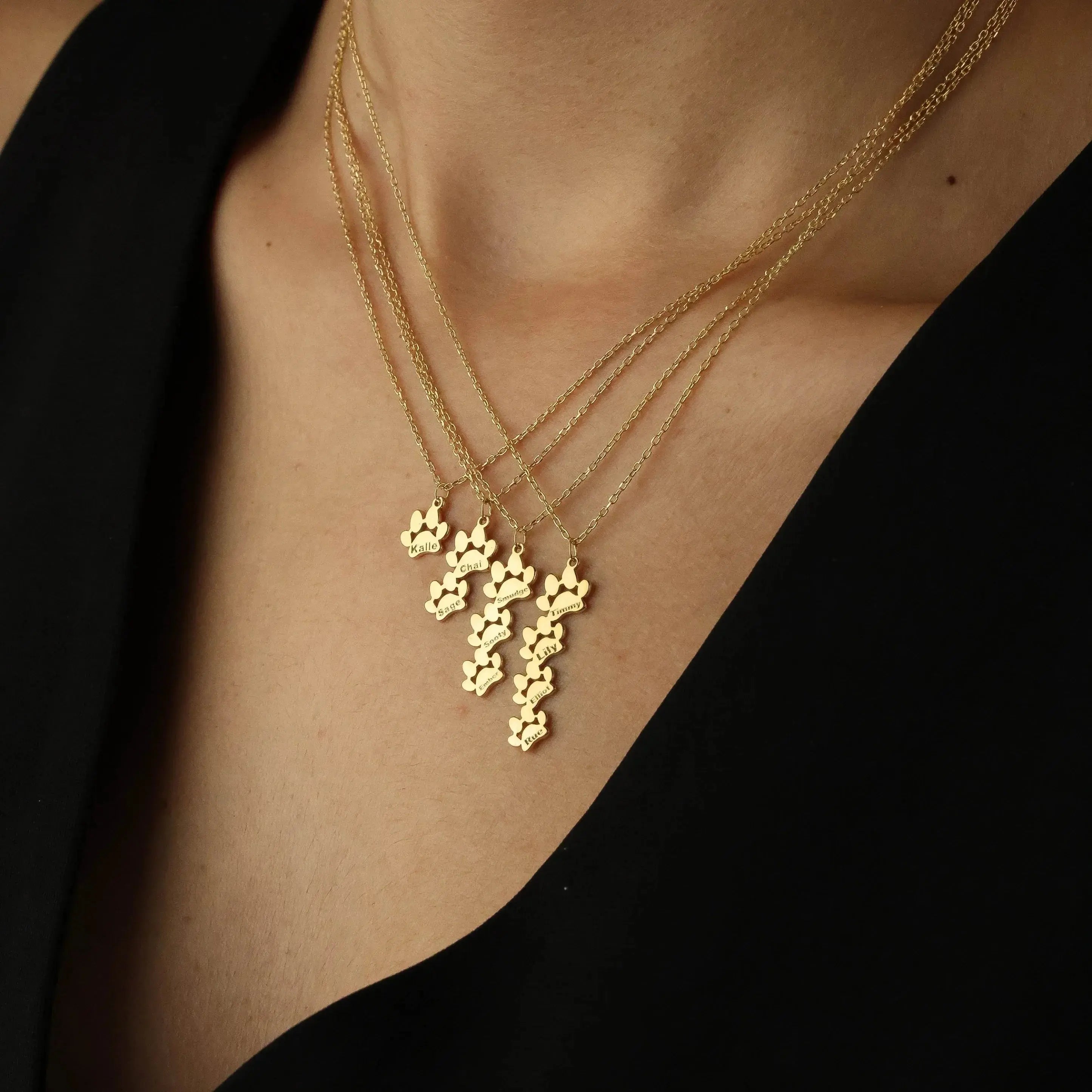 COLLIER PRÉNOM AVEC PATTE PERSONNALISÉ
