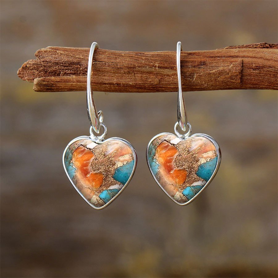 BOUCLES D'OREILLES VINTAGE BOHÈME TURQUOISE