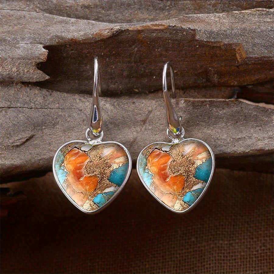 BOUCLES D'OREILLES VINTAGE BOHÈME TURQUOISE