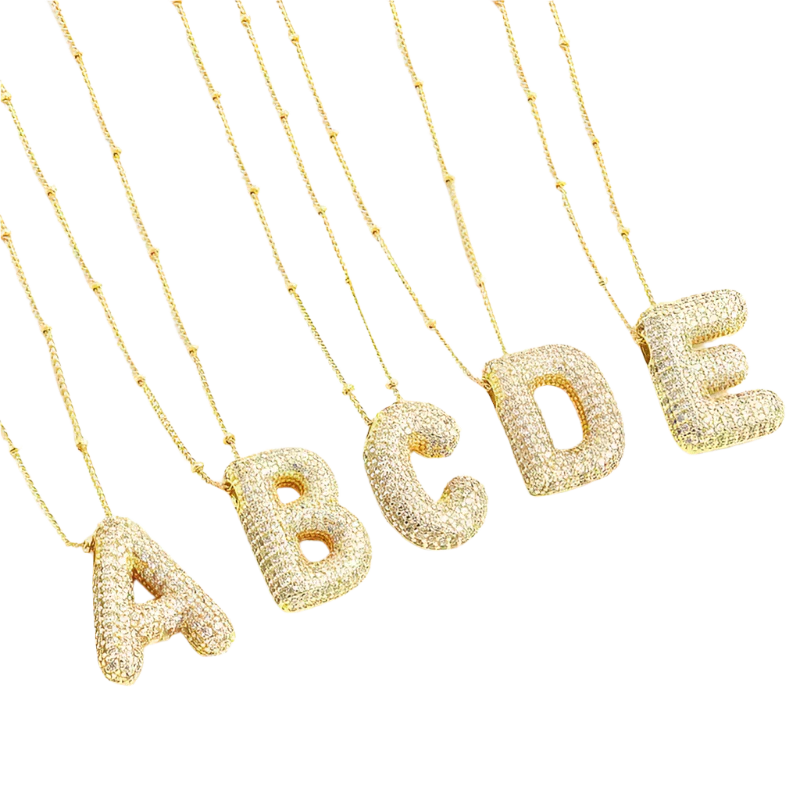ENSEMBLE DE COLLIERS BULLE LETTRE INITIALE | OR