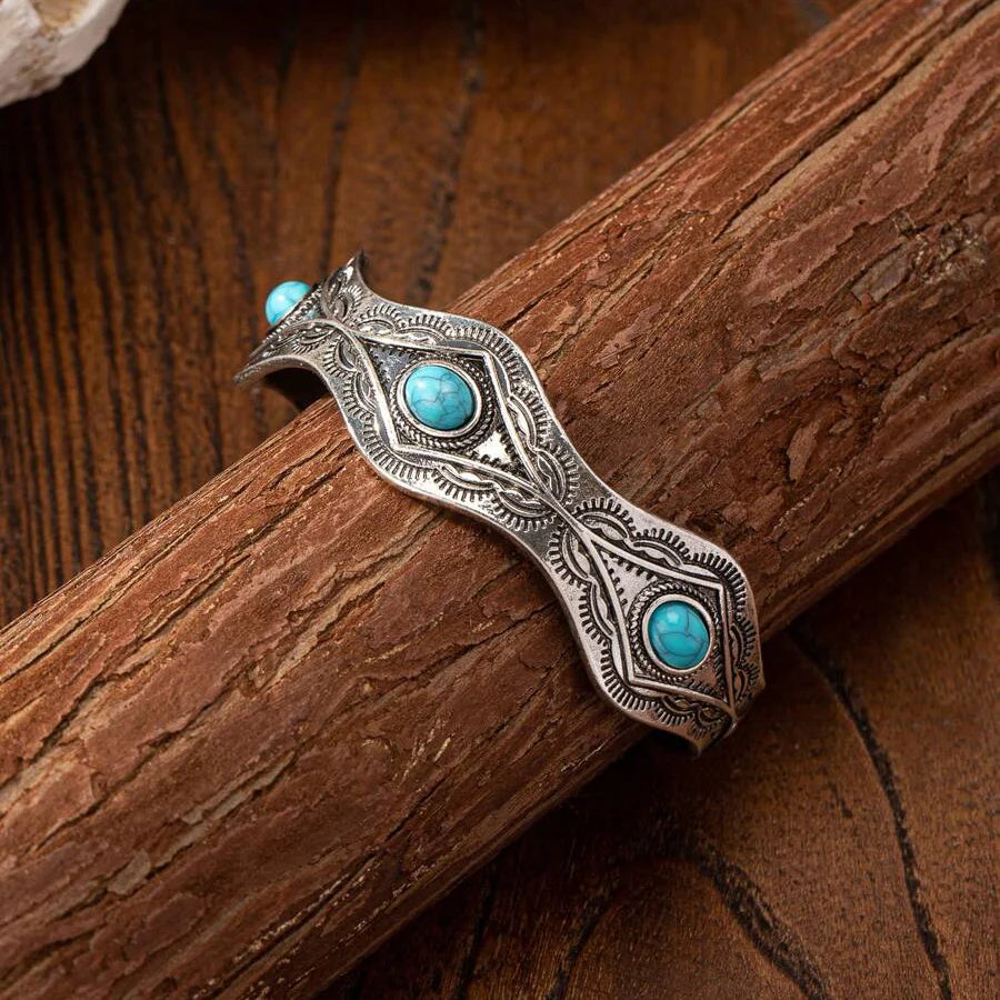 BRACELET WESTERN TURQUOISE CONCHO MANCHETTE BRACELET