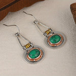 BOUCLES D'OREILLES TURQUOISE MIXTE MÉTAL ARTISANAL GOUTTE