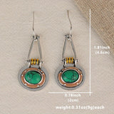 BOUCLES D'OREILLES TURQUOISE MIXTE MÉTAL ARTISANAL GOUTTE