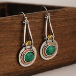 BOUCLES D'OREILLES TURQUOISE MIXTE MÉTAL ARTISANAL GOUTTE