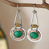 BOUCLES D'OREILLES TURQUOISE MIXTE MÉTAL ARTISANAL GOUTTE