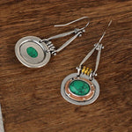BOUCLES D'OREILLES TURQUOISE MIXTE MÉTAL ARTISANAL GOUTTE