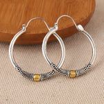 Two-Tone Bohemian Hoop Earrings
