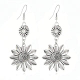 Vintage Bohemian Sunflower Pendant Earrings