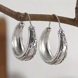 Vintage Bohemian Engraved Flower Pattern Dangle Earring