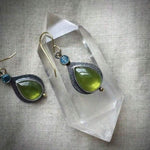 Vintage Bohemian Olive Green Cube Zirconia Earrings