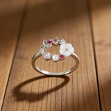 Elegant Flower Faux Pearl Micro Inlaid Zirconia Butterfly Ring