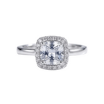 ZIRCONIA SILVER HALO RING