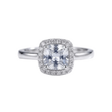 ZIRCONIA SILVER HALO RING