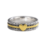 HANDMADE GOLD HEART BAND RING