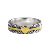 HANDMADE GOLD HEART BAND RING