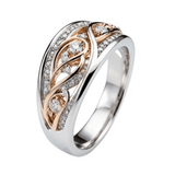 SILVER ROSE GOLD TWO TONE VINTAGE RING