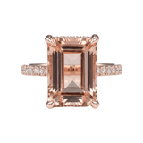 ROSE GOLD MORGANITE PAVE RING