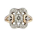 DIAMOND RETRO SCULPTURAL RING